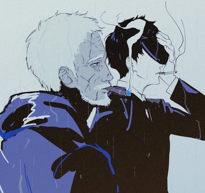 roland and the indigo elder (project moon and 2 more) drawn by obobkkp