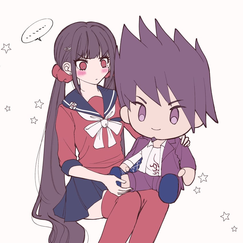 harukawa maki and momota kaito (danganronpa and 1 more) drawn by satori_(aosky9077)