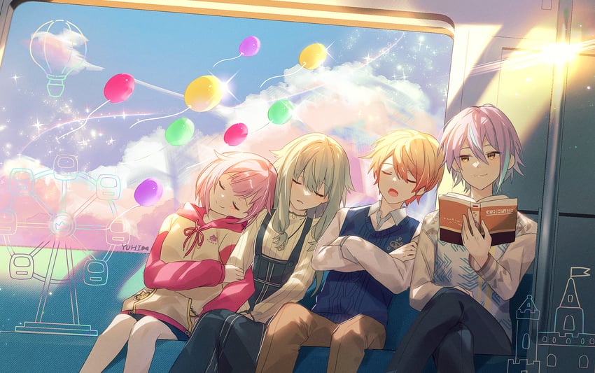 ootori emu, tenma tsukasa, kusanagi nene, and kamishiro rui (project sekai) drawn by yuhi_(hssh_6)