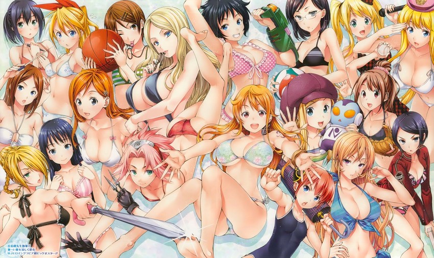 nami, haruno sakura, inoue orihime, kagura, nakiri erina, and 14 more (one piece and 19 more) drawn by saeki_shun