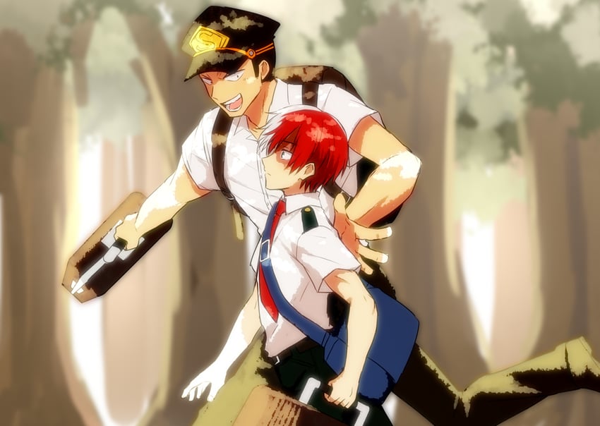 todoroki shoto and yoarashi inasa (boku no hero academia) drawn by yuu_(pixiv3042074)