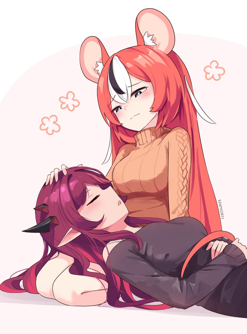 hakos baelz and irys (hololive and 1 more) drawn by namiorii