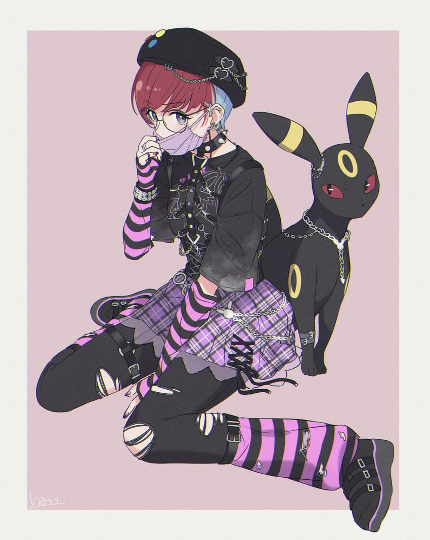 umbreon and penny (pokemon and 1 more) drawn by hari611