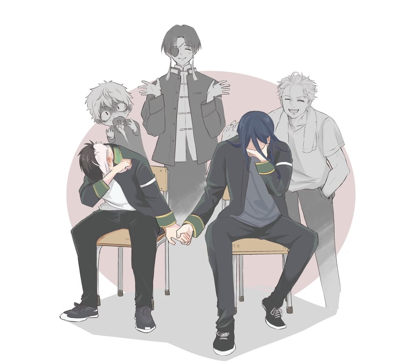 sakura haruka, suo hayato, umemiya hajime, nirei akihiko, and sugishita kyoutarou (wind breaker) drawn by jessicaan18
