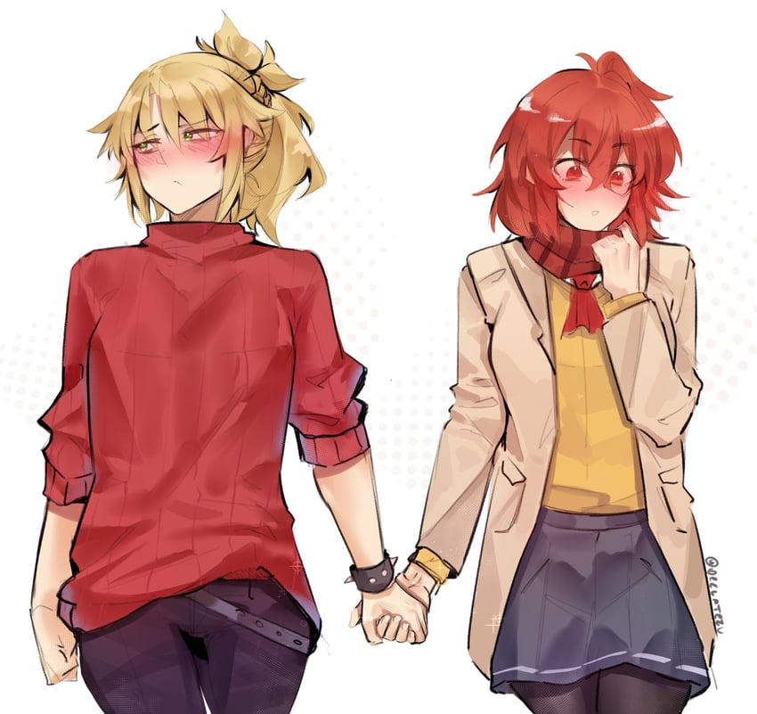 fujimaru ritsuka and mordred (fate and 1 more) drawn by deccatezu
