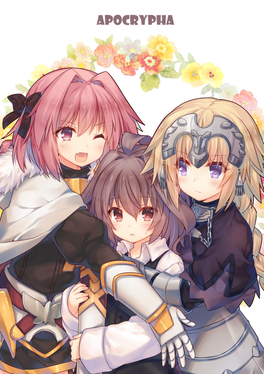 jeanne d'arc, astolfo, and sieg (fate and 1 more) drawn by shenbei_xiaoqiu