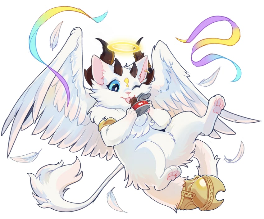 angel cat (dragon village and 1 more) drawn by feligriffin