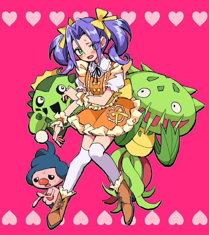 james, mime jr., cacnea, and carnivine (pokemon) drawn by macchiromomomo