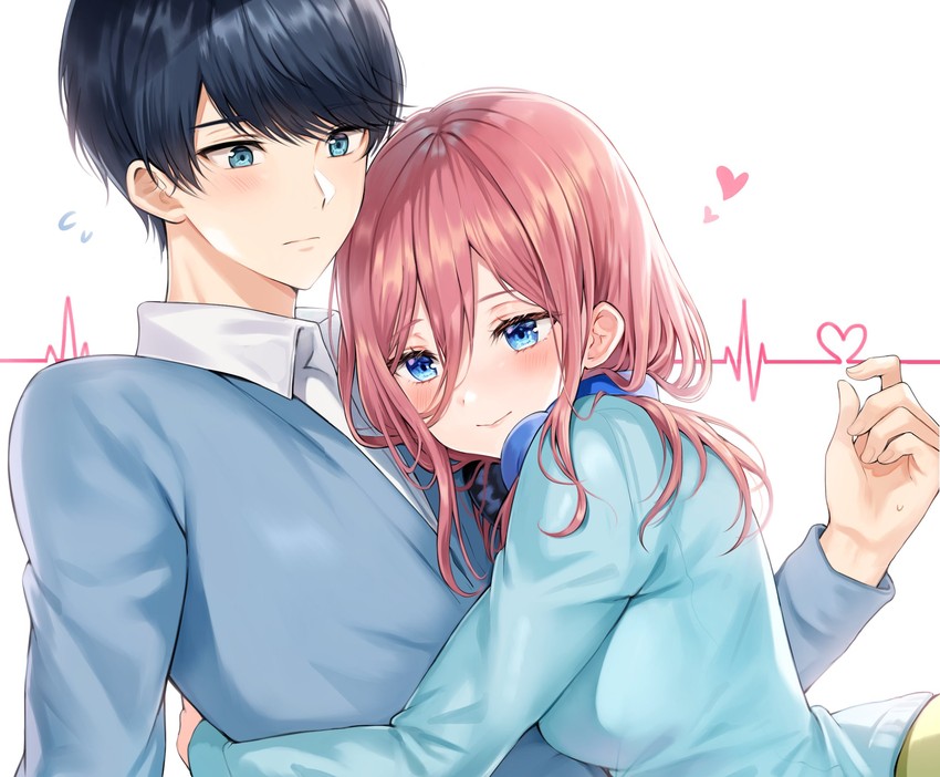 nakano miku and uesugi fuutarou (go-toubun no hanayome) drawn by tokkyu