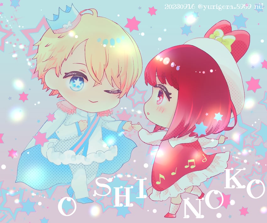 arima kana, hoshino aquamarine, cinnamoroll, and my melody (oshi no ko and 3 more) drawn by yurigera_8959