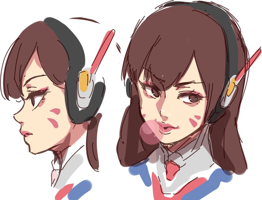 d.va (overwatch and 1 more) drawn by ooyun