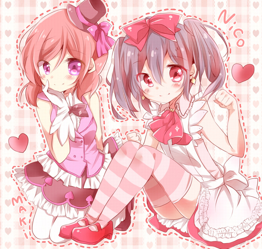 nishikino maki and yazawa nico (love live! and 1 more) drawn by koron_(nekomeron)