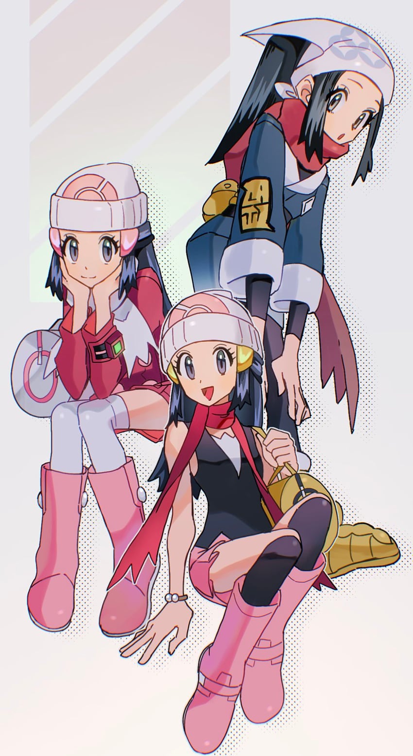 dawn and akari (pokemon and 3 more) drawn by p0ke_a0210