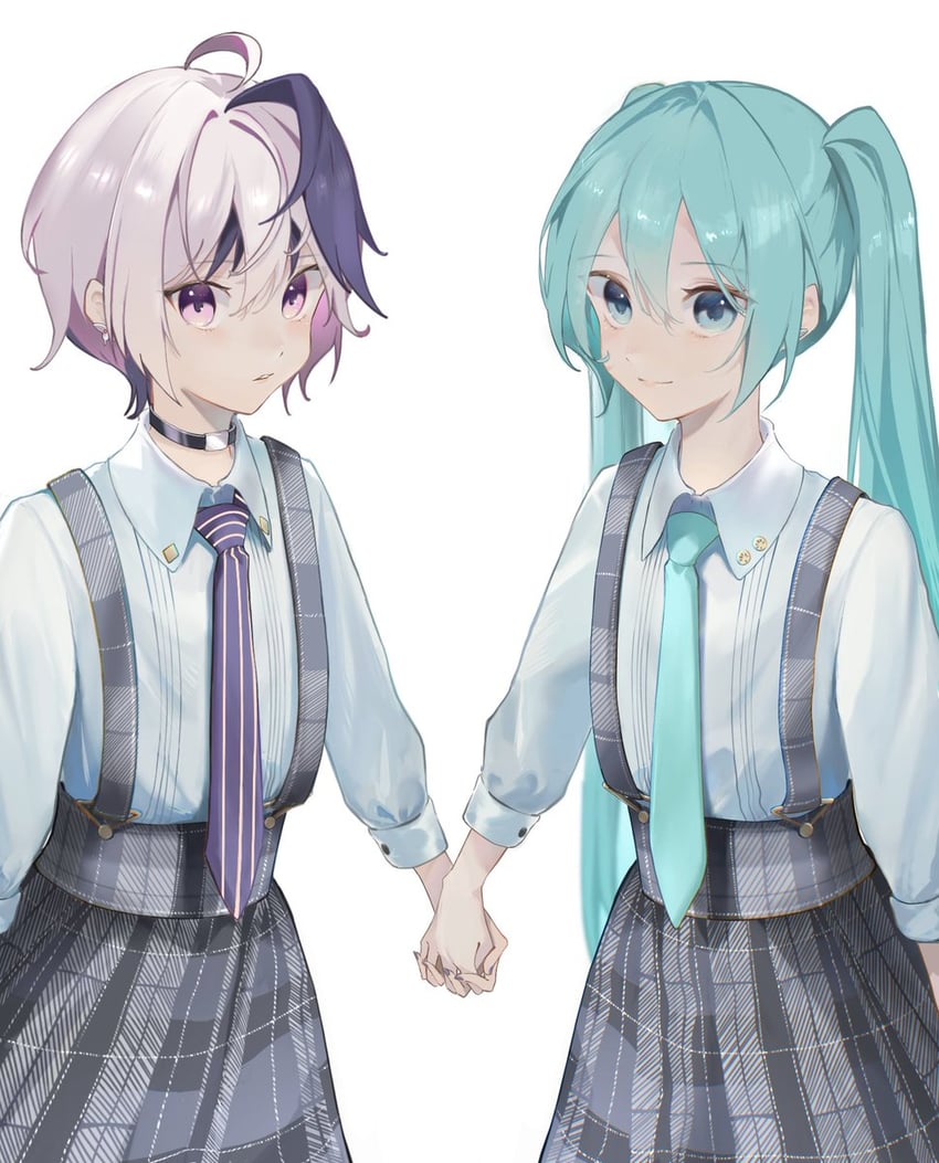 hatsune miku and flower (vocaloid and 1 more) drawn by yukihira_makoto