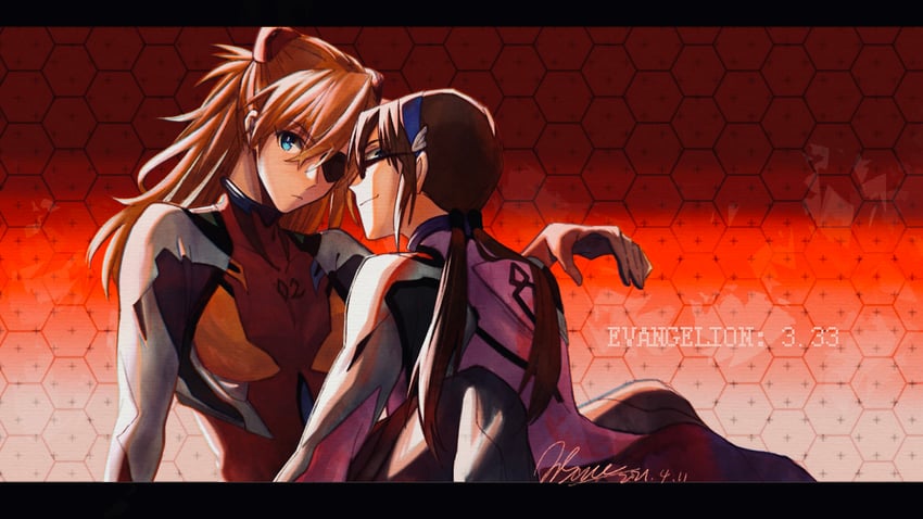 souryuu asuka langley and makinami mari illustrious (neon genesis evangelion and 2 more) drawn by mire_f05