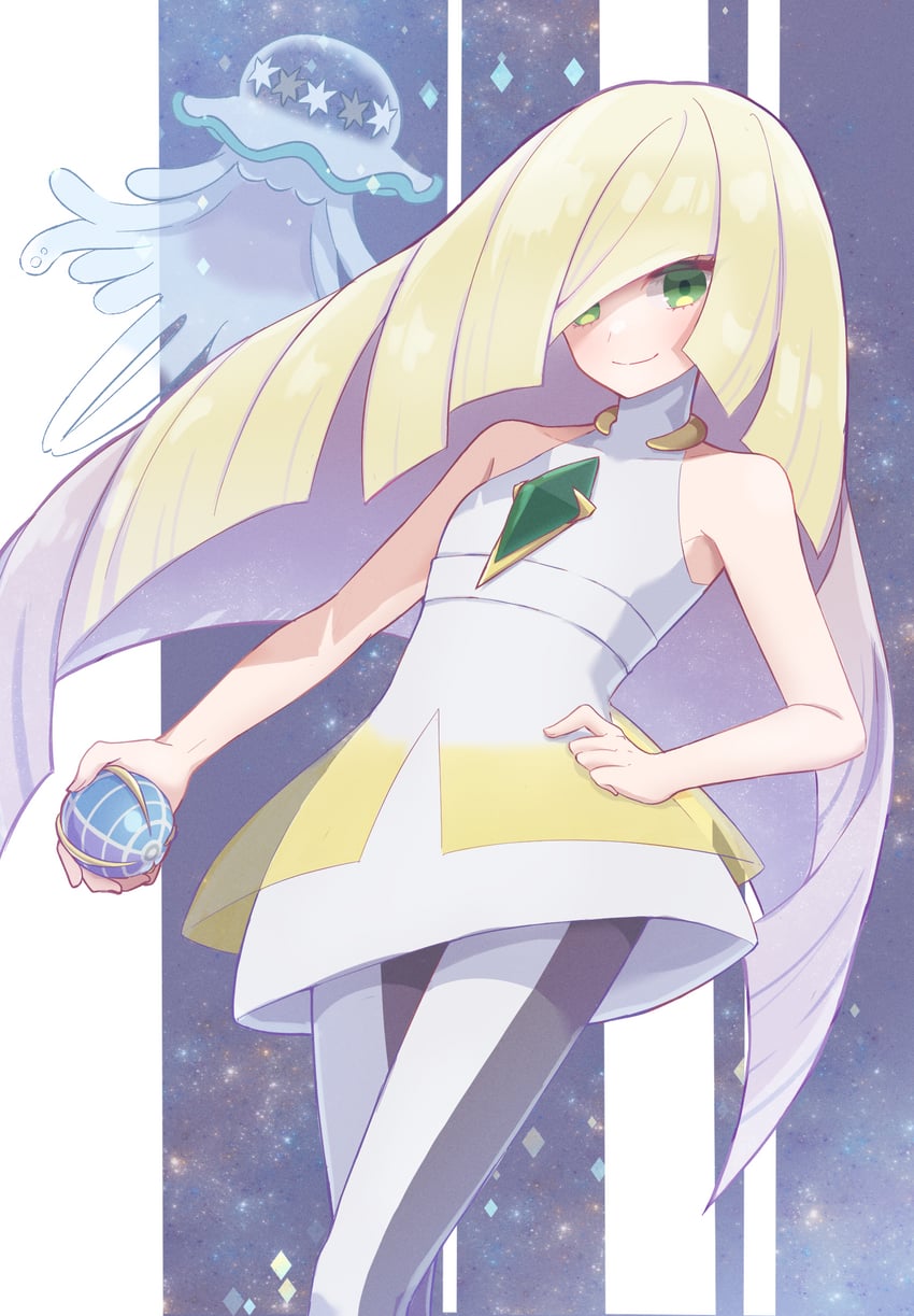 lusamine and nihilego (pokemon and 1 more) drawn by 025sakura393