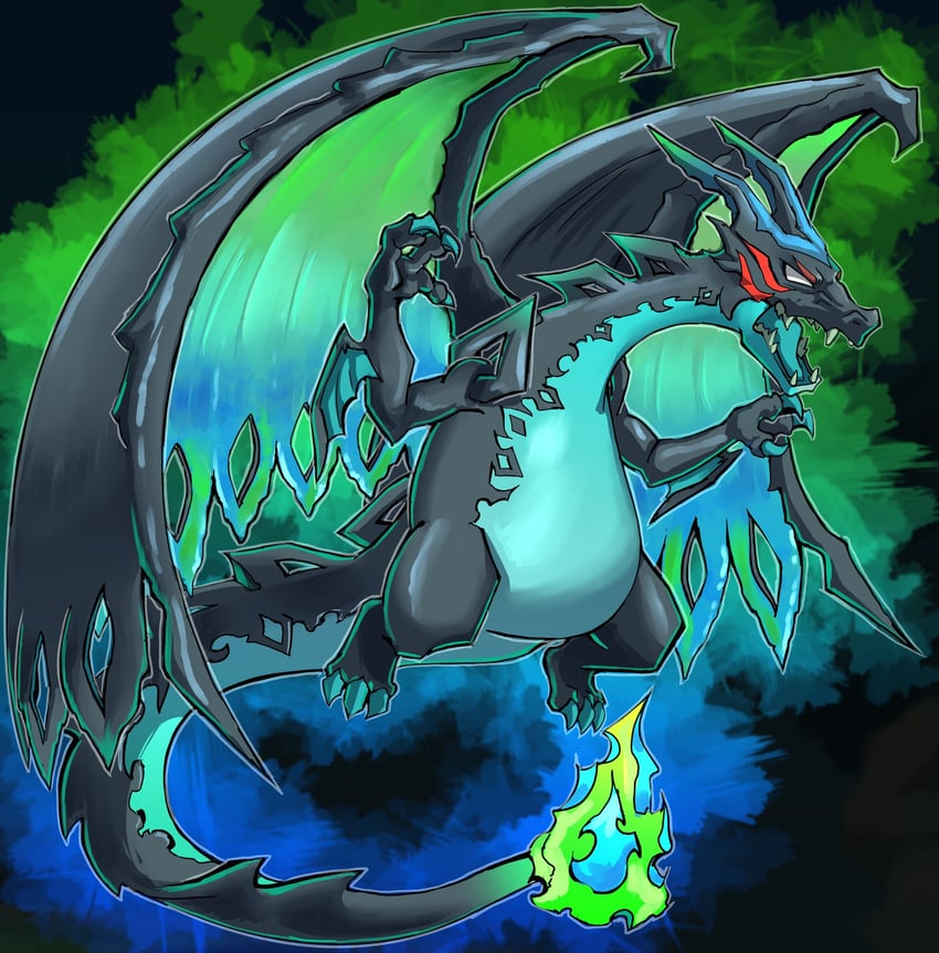charizard and fierce deity (pokemon and 3 more) drawn by stoic_seraphim