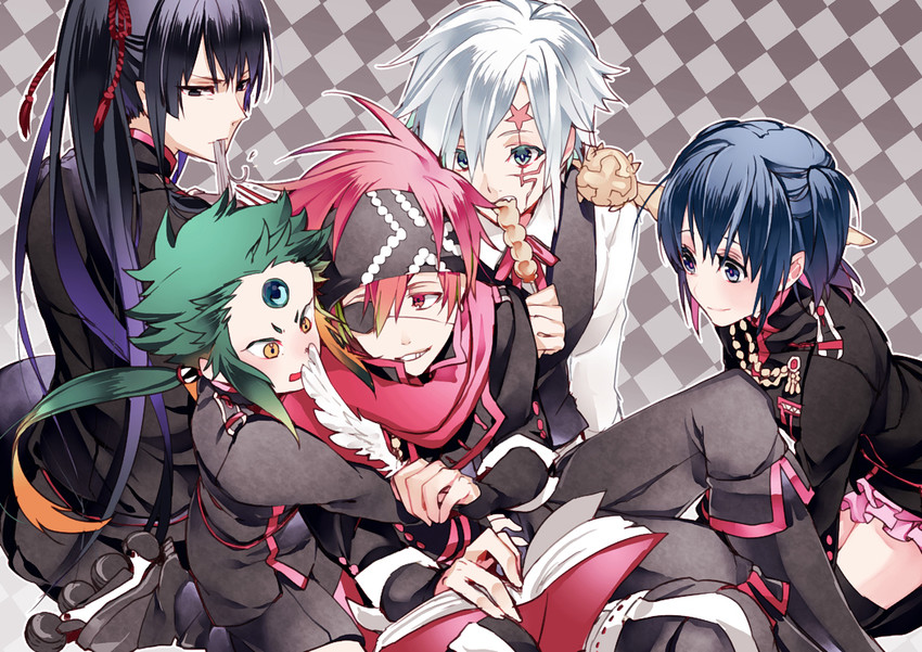 lenalee lee, allen walker, kanda yuu, lavi, timcanpy, and 1 more (d.gray-man) drawn by aoi_sakurako