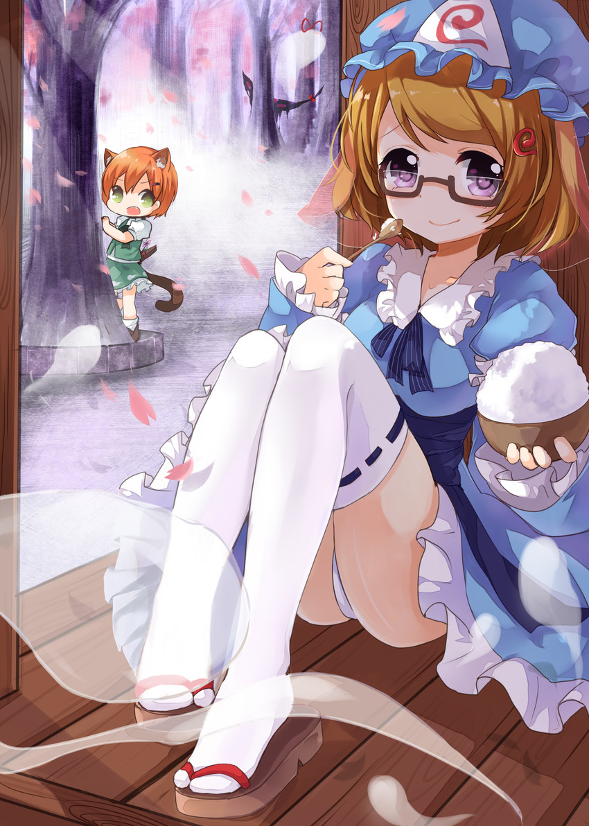 konpaku youmu, saigyouji yuyuko, hoshizora rin, and koizumi hanayo (touhou and 2 more) drawn by cui_pi_cha_tu
