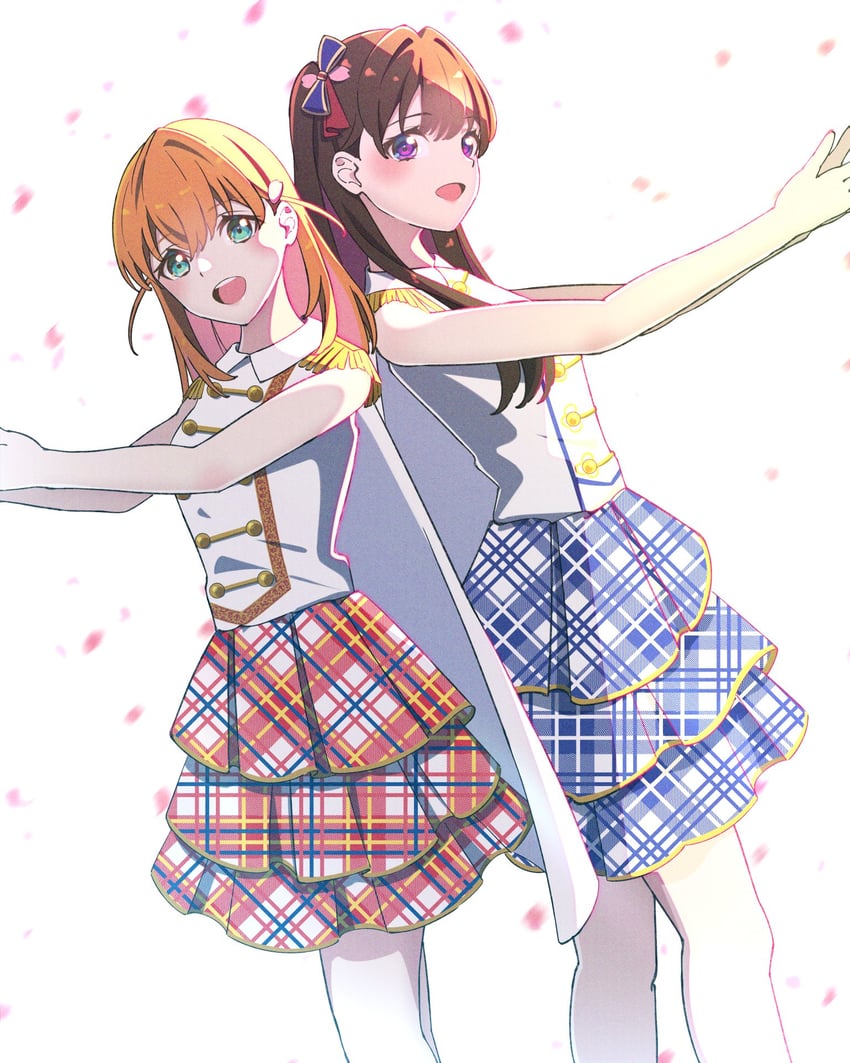 hinoshita kaho and fujishima megumi (love live! and 2 more) drawn by fujiwaland