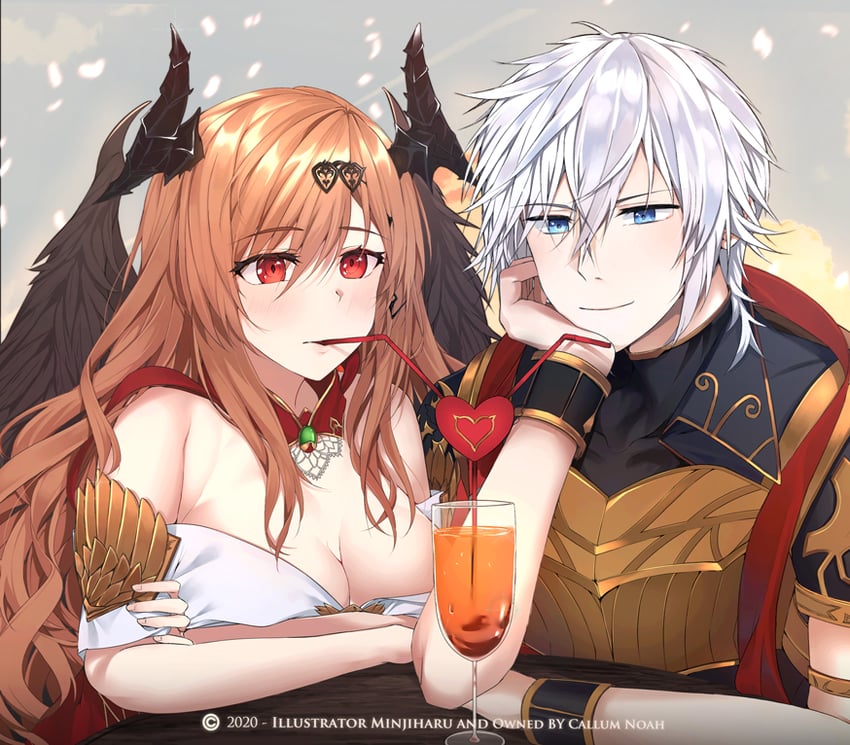 lucifer and dark angel olivia (granblue fantasy) drawn by minjiharu