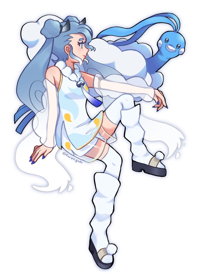 hatsune miku, altaria, and flying miku (pokemon and 2 more) drawn by goh_(lwvegoh)