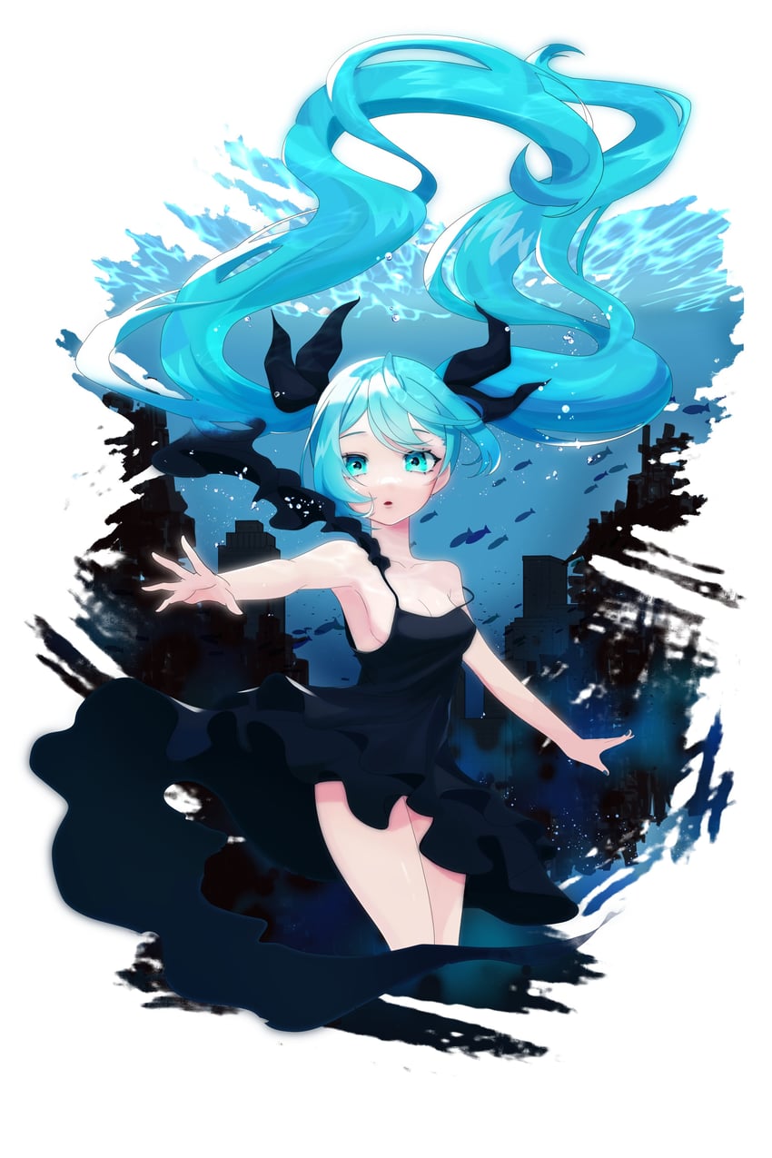 hatsune miku (vocaloid and 1 more) drawn by susu_awoo
