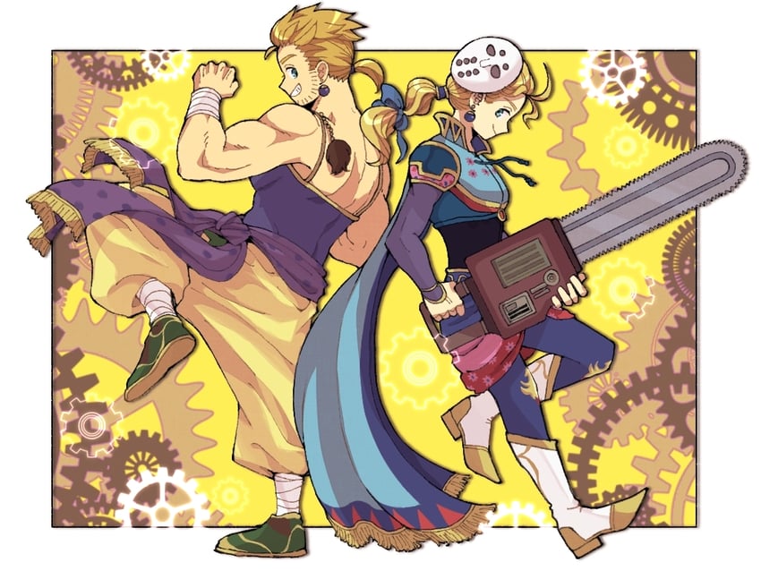 edgar roni figaro and sabin rene figaro (final fantasy and 1 more) drawn by ichi_(pixiv6373491)