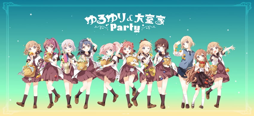 toshinou kyouko, akaza akari, funami yui, yoshikawa chinatsu, oomuro sakurako, and 5 more (yuruyuri and 1 more) drawn by namori