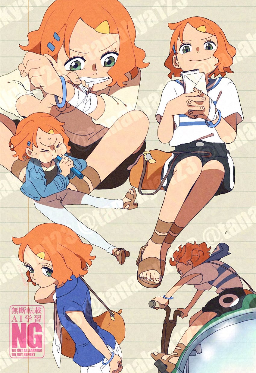 nami's fangirl (one piece and 1 more) drawn by tanaka_(tanakya123)