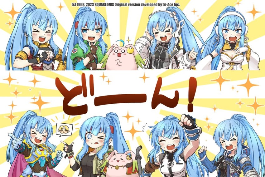 rena lanford, evelysse, claude c. kenny, fayt leingod, edge maverick, and 5 more (star ocean and 8 more) drawn by nekomura_otako