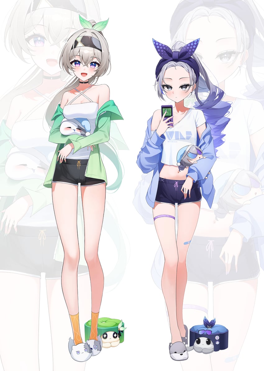 firefly, silver wolf, and wubbaboo (honkai and 1 more) drawn by tiokun7