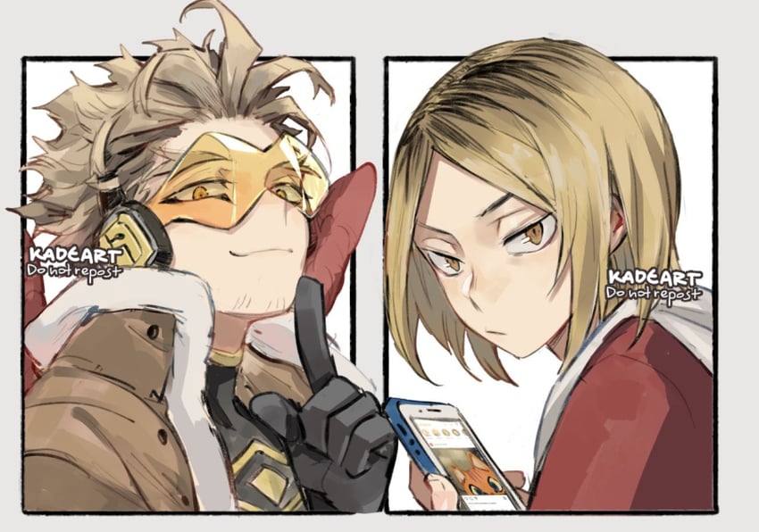hawks and kozume kenma (boku no hero academia and 1 more) drawn by kadeart