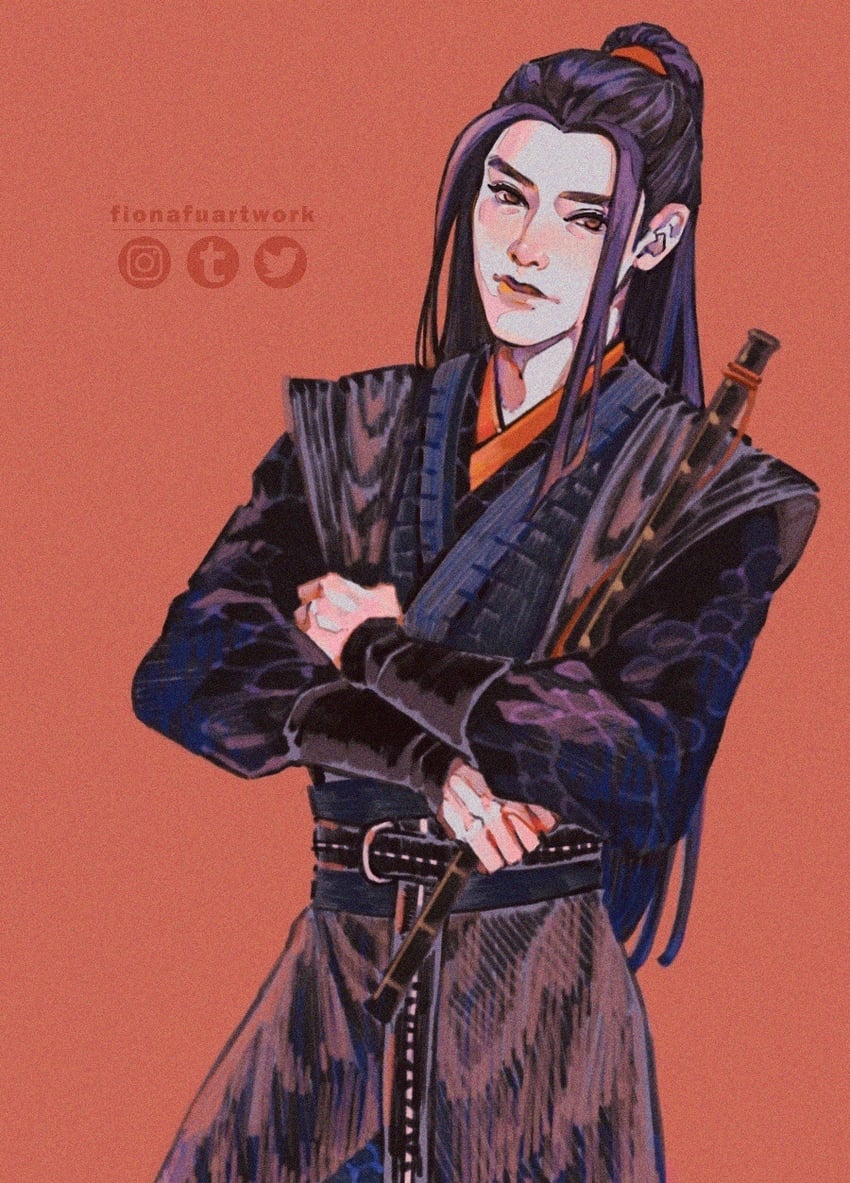 wei wuxian and sean xiao (modao zushi and 1 more) drawn by fiona_fu