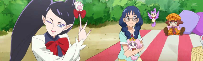 puff, nanase yui, aroma, miss siamour, and kuroro (precure and 1 more)