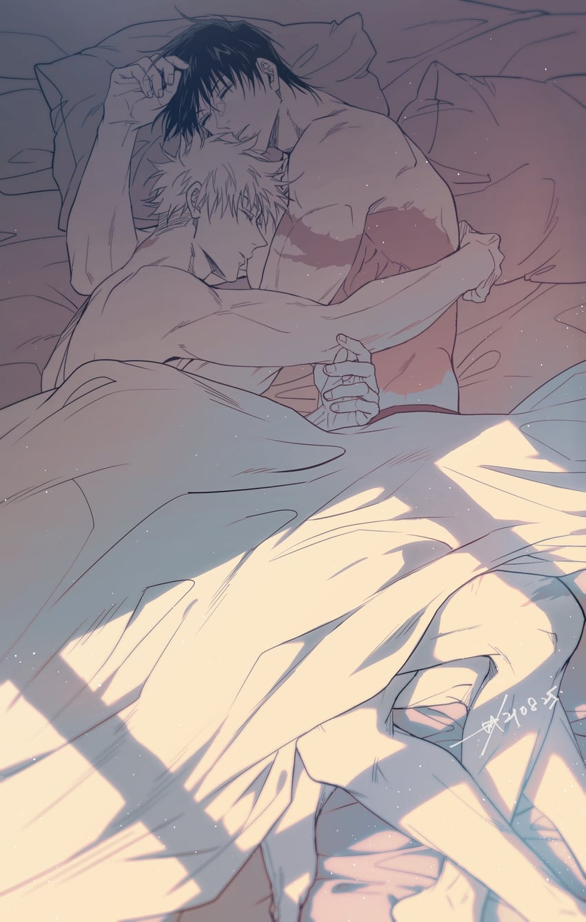 gojou satoru and fushiguro touji (jujutsu kaisen) drawn by sashiyu