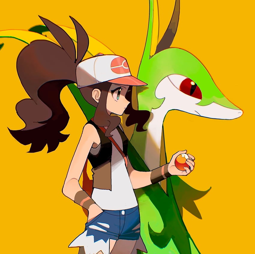 hilda and serperior (pokemon and 1 more) drawn by 950magi618