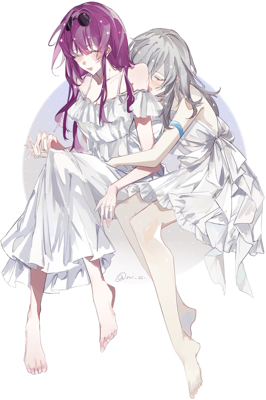 trailblazer, stelle, and kafka (honkai and 1 more) drawn by tugu_pi