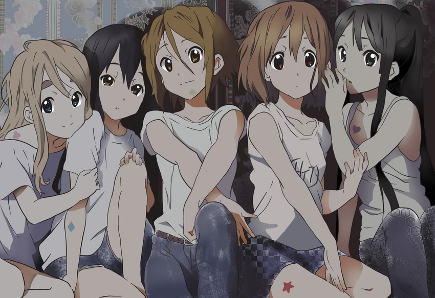 akiyama mio, nakano azusa, hirasawa yui, tainaka ritsu, and kotobuki tsumugi (k-on!) drawn by suan_ringo