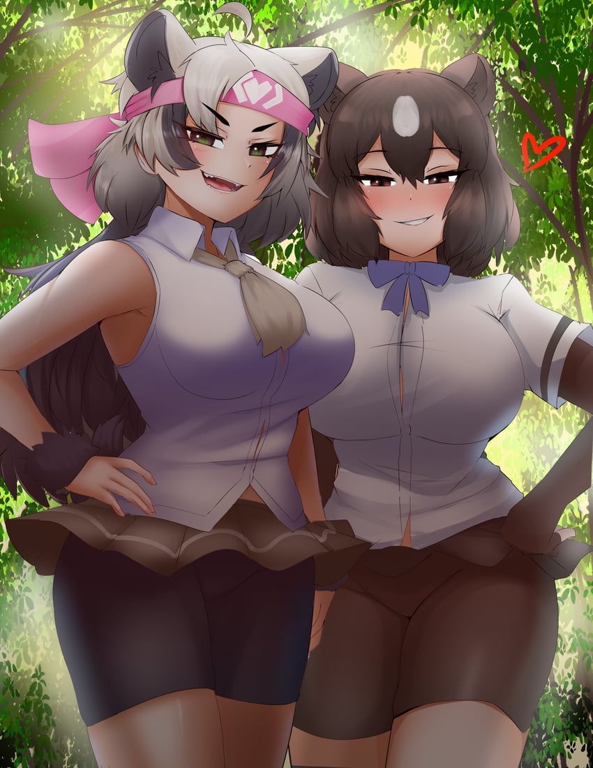 brown bear and ezo brown bear (kemono friends) drawn by nanoder