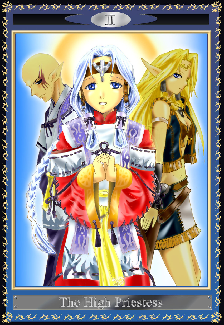 urda, haswar falenas, and isato (gensou suikoden and 1 more) drawn by kuroneko_koubou