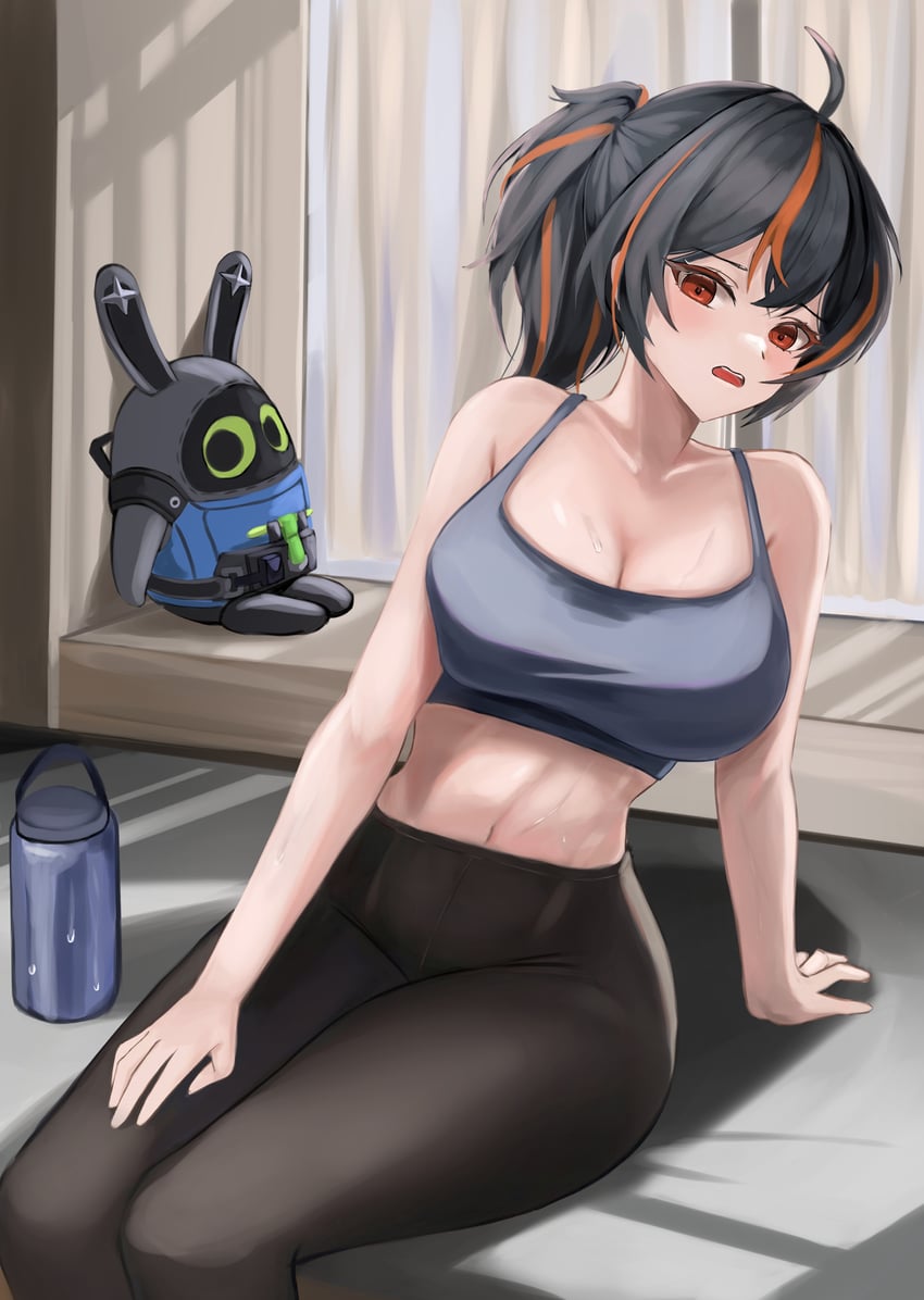 zhu yuan and securityboo (zenless zone zero) drawn by ileong