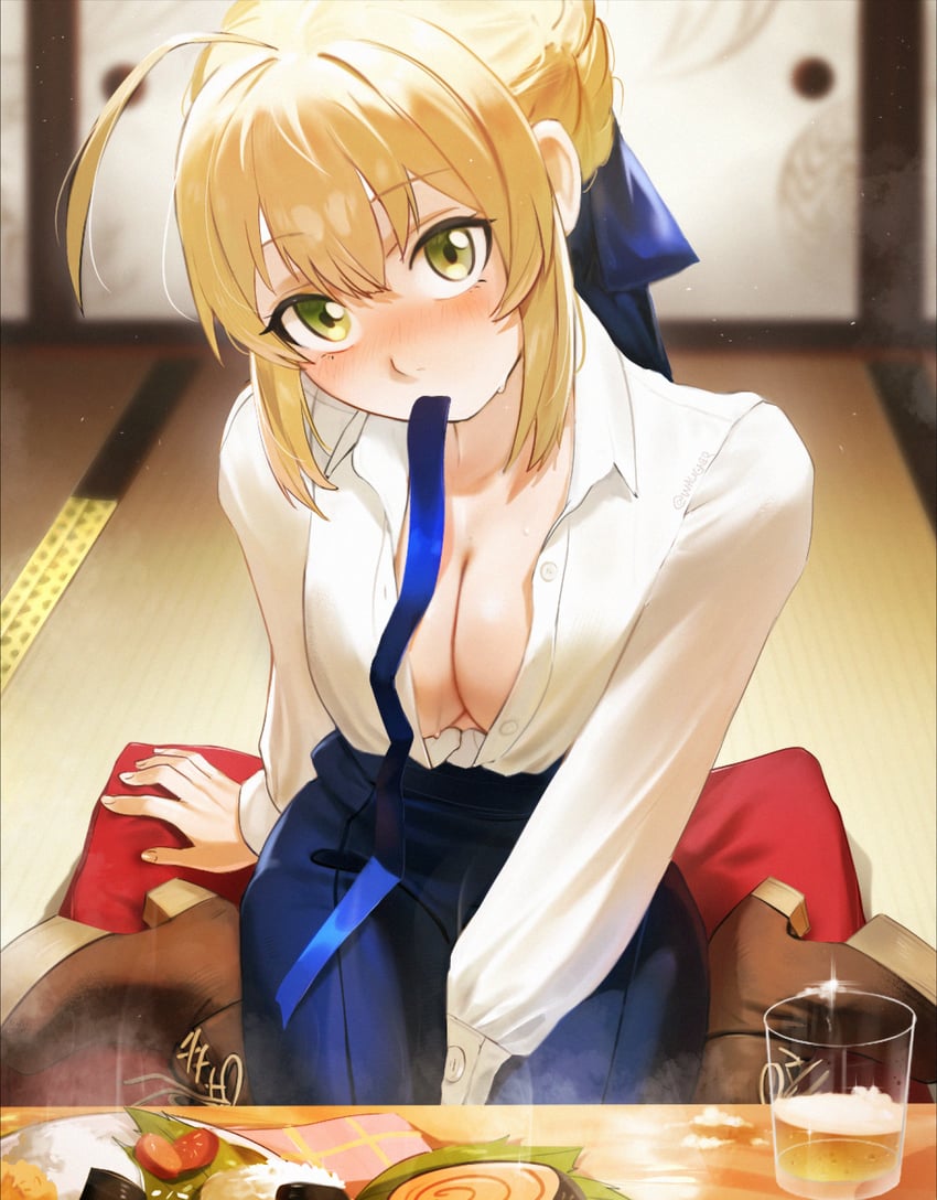 artoria pendragon and saber (fate and 1 more) drawn by waligner