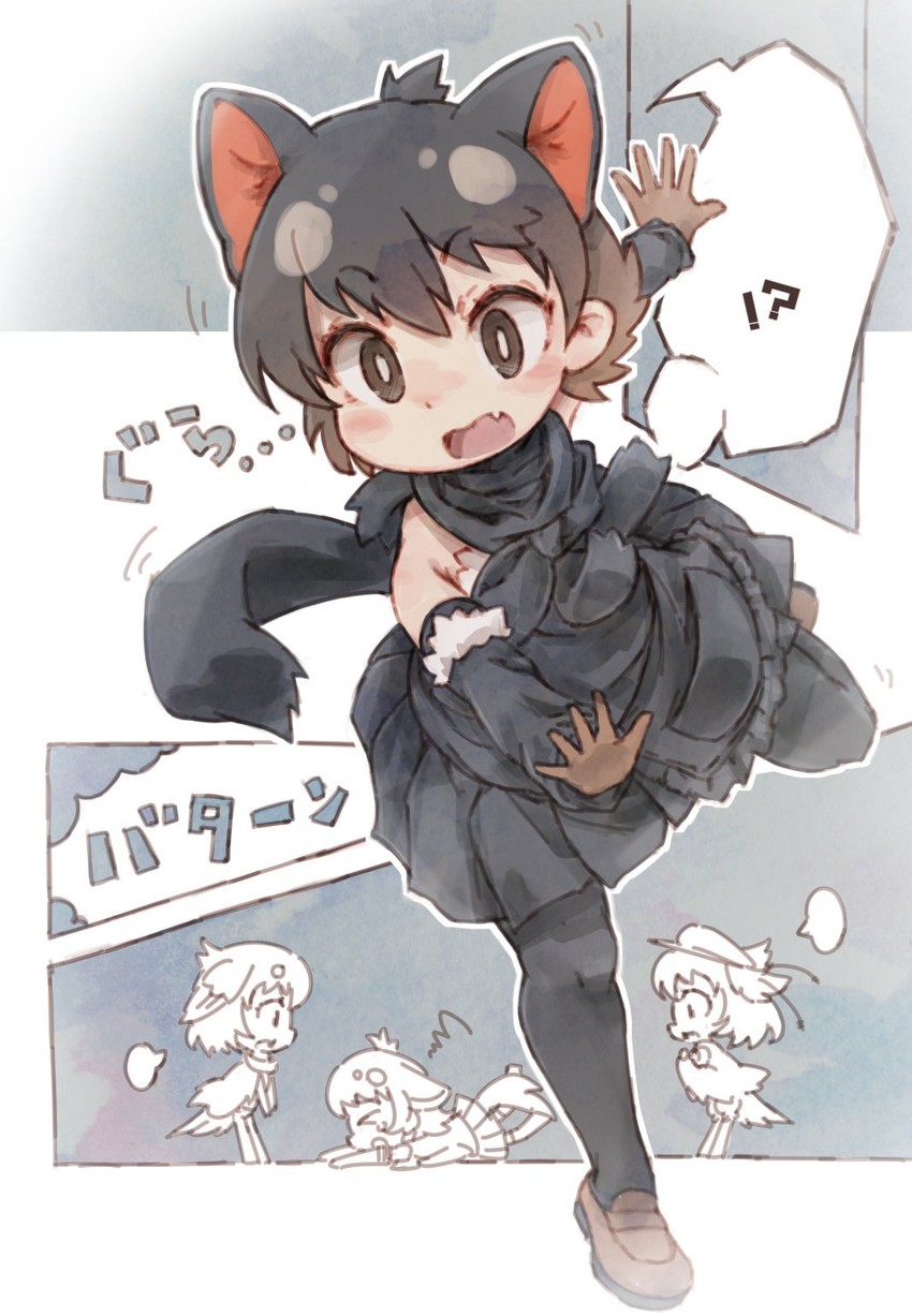 superb bird-of-paradise, tasmanian devil, and western parotia (kemono friends) drawn by kolshica