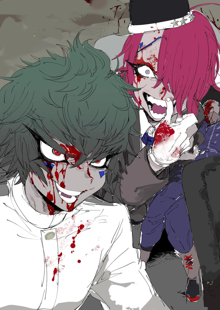 zilch alexander and yomi hellsmile (master detective archives: rain code) drawn by na_6