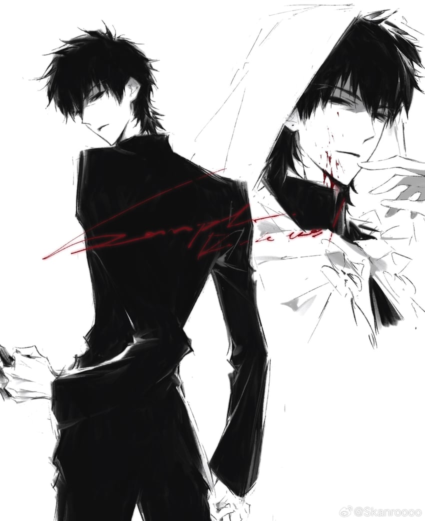 kotomine kirei (fate and 1 more) drawn by skanroooo