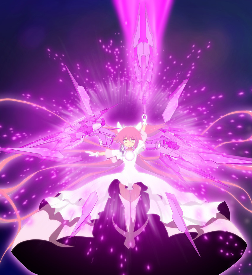 kaname madoka, ultimate madoka, and 00 qan[t] (mahou shoujo madoka magica and 2 more) drawn by kalx