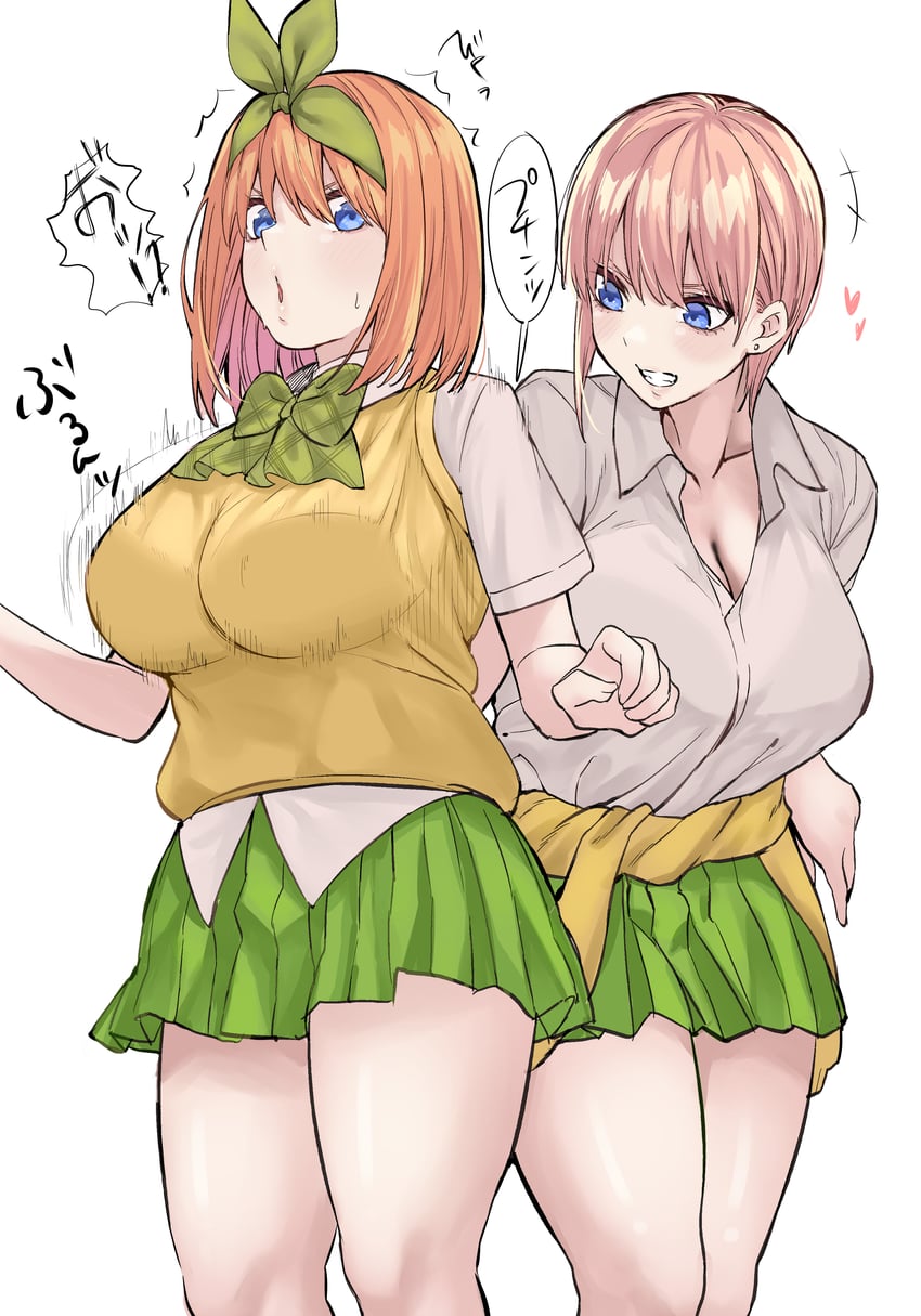 nakano yotsuba and nakano ichika (go-toubun no hanayome) drawn by marimo_625