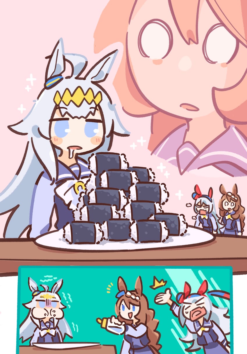 oguri cap, tamamo cross, and super creek (umamusume) drawn by hc2002