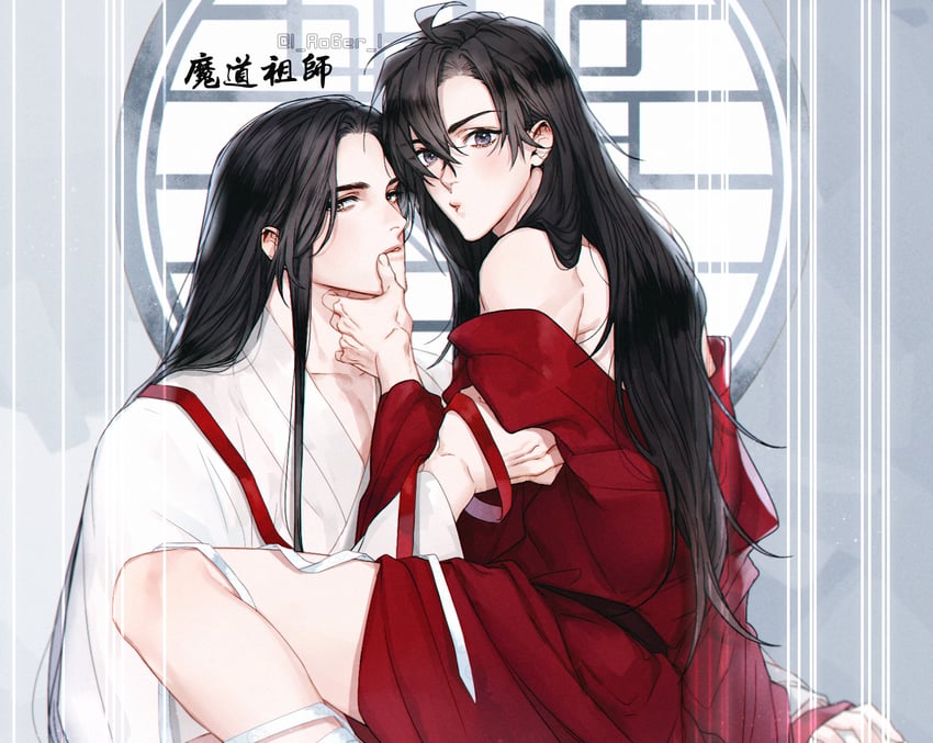 wei wuxian and lan wangji (modao zushi) drawn by kris_yang